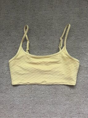 Yellow Ribbed Bikini Top